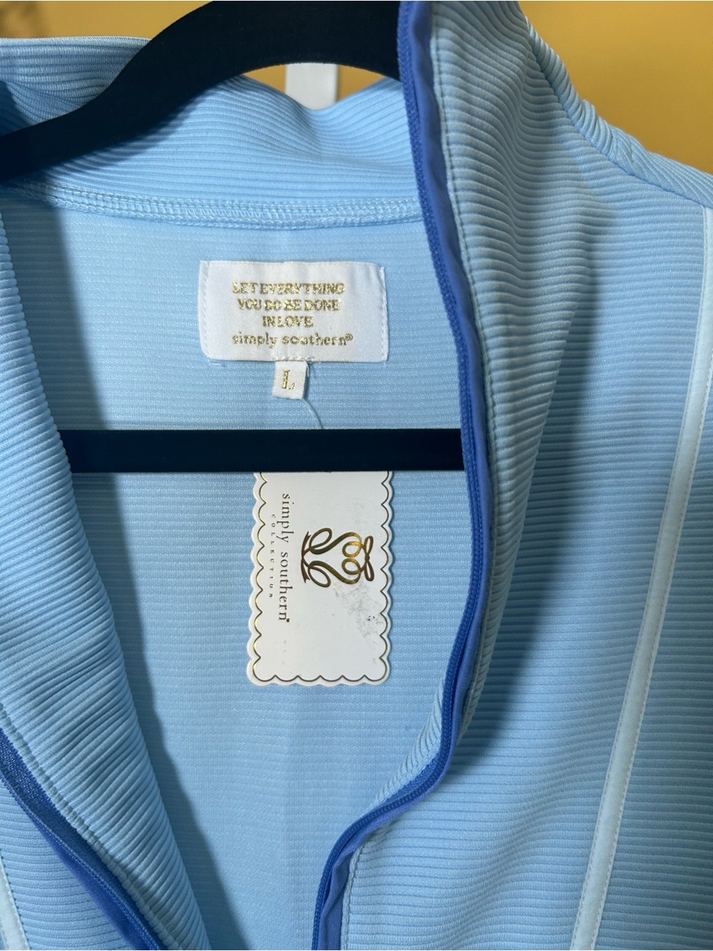 Simply Southern Light Blue Performance Mini Dress Sz Large NWT preppy old money - Picture 8 of 8